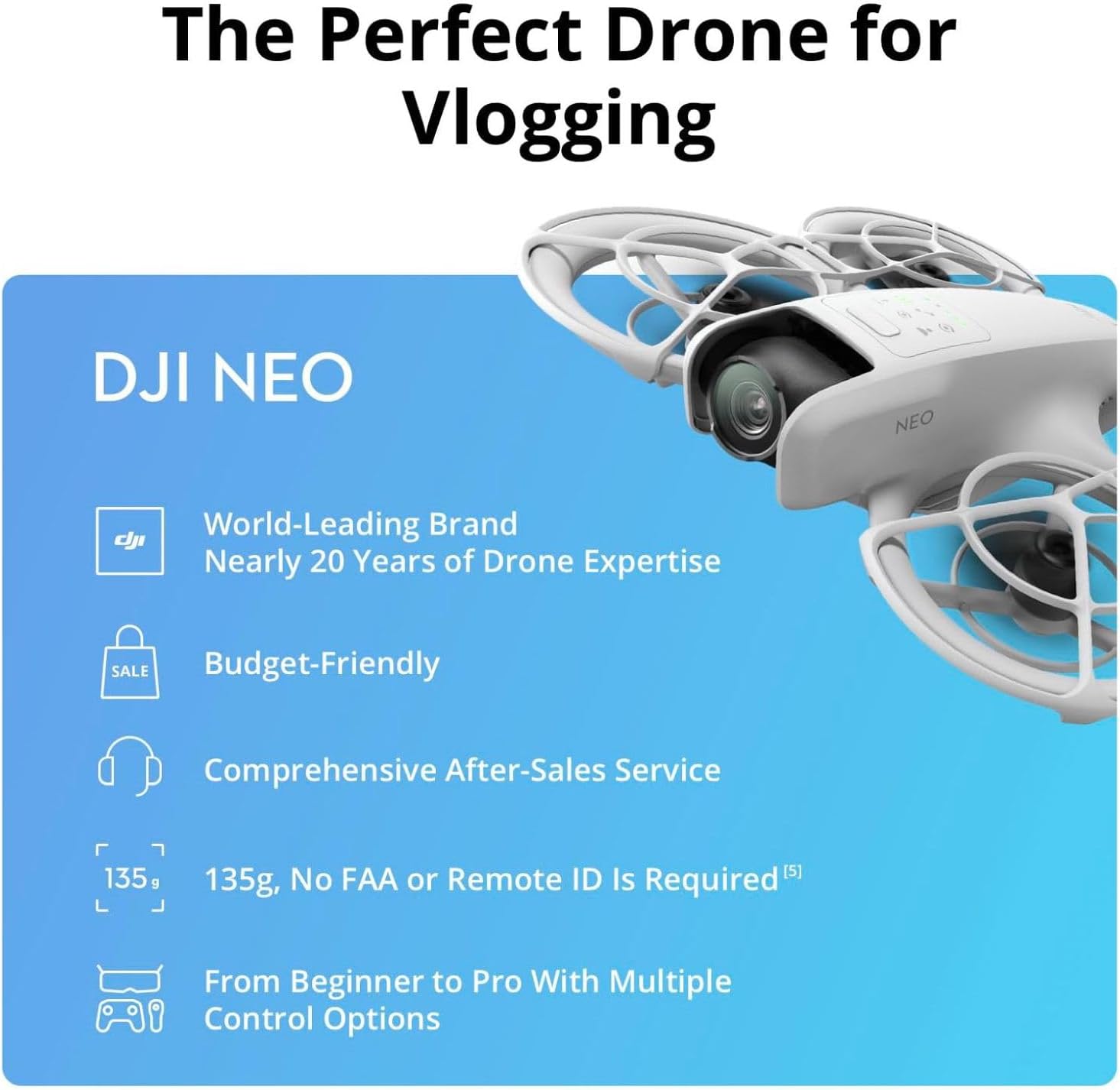 DJI Neo FPV Drone with 4K UHD Camera & GPS – 30-Min Flight Time
