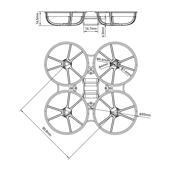 BETAFPV Meteor75 Pro Frame – 75mm Brushless Whoop FPV Frame - Choose Color - Image 2