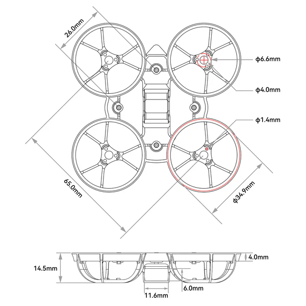 BETAFPV Meteor65 Air Frame – 65mm Brushless Whoop FPV Frame - Choose Color - Image 3