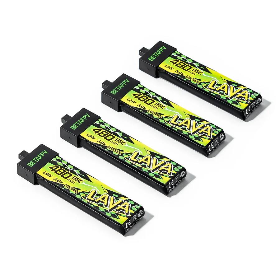 🔥 MORE LAP TIME, LESS SAG: BETAFPV LAVA II 480mAh 1S Battery Delivers 95C Punch on 1S